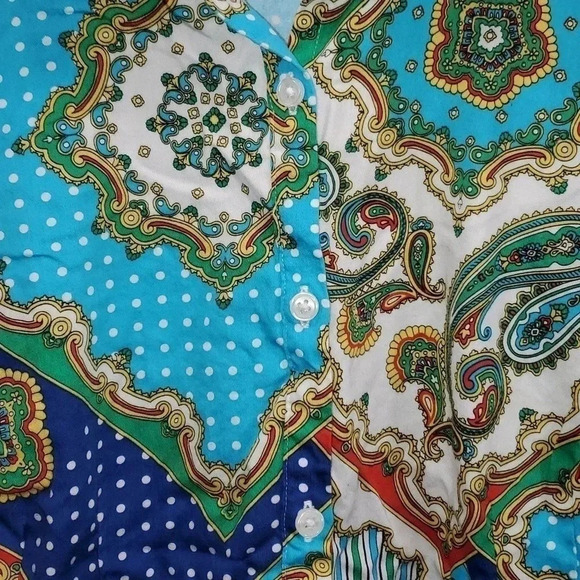 Van Heusen Multi Pattern Paisley Polka-dot Shirt Size XL - Picture 5 of 11